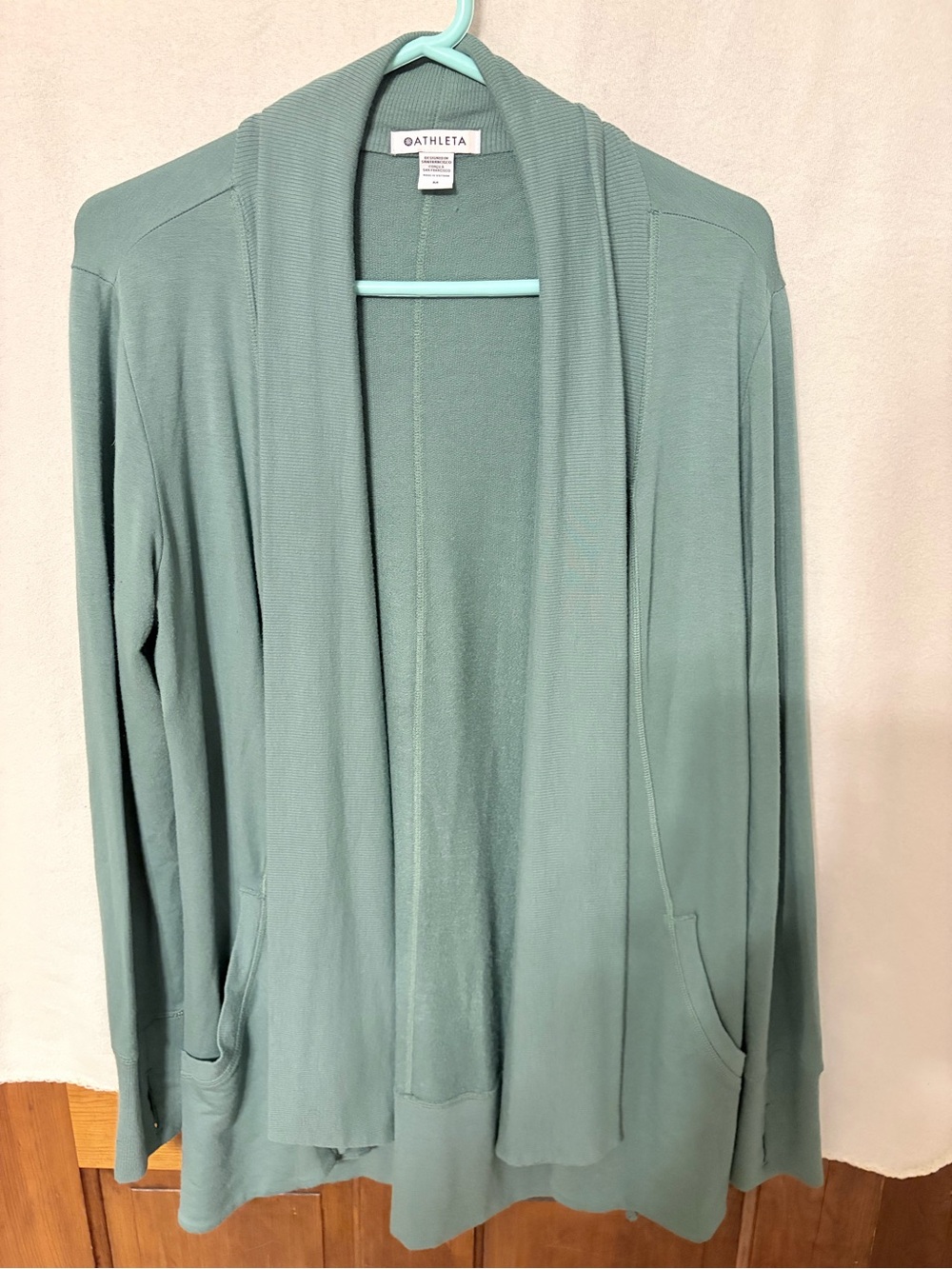Athleta Open-Front Cardigan Sweater in Sage Green